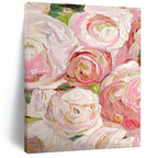 “Pink and White Floral Impressionist Painting” - Botanical Impressionism On Canvas PT0983