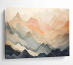 “Pastel Peaks & Layered Mountains” - Abstract Landscape - Painting On Canvas PT1696