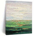 “Green Landscape Abstract” - Impressionist - Inspired Painting On Canvas PT1341