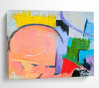 “Pastel And Bold Color Clash Abstract” - Abstract Painting On Canvas DKS560