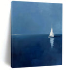 “Serene Sailboat at Sea” - Minimalist Landscape Painting On Canvas PT2230