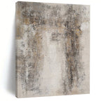 “Grey and Brown Textured Abstract” - Industrial - Inspired Painting On Canvas DS346