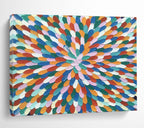 Colorful Petal - Shaped Dots Abstract Painting On Canvas DKS121