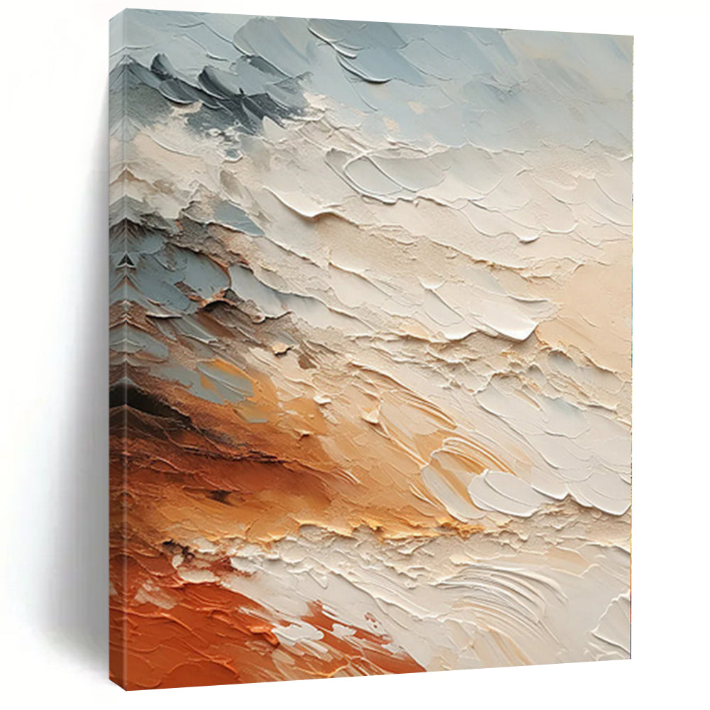 “Layered Earth Tones Abstract” - Landscape Abstract Painting On Canvas PS0080