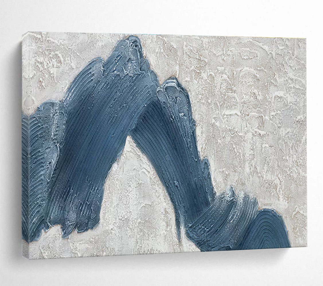 “Textured Blue - Grey Forms” Abstract Artwork DKS214