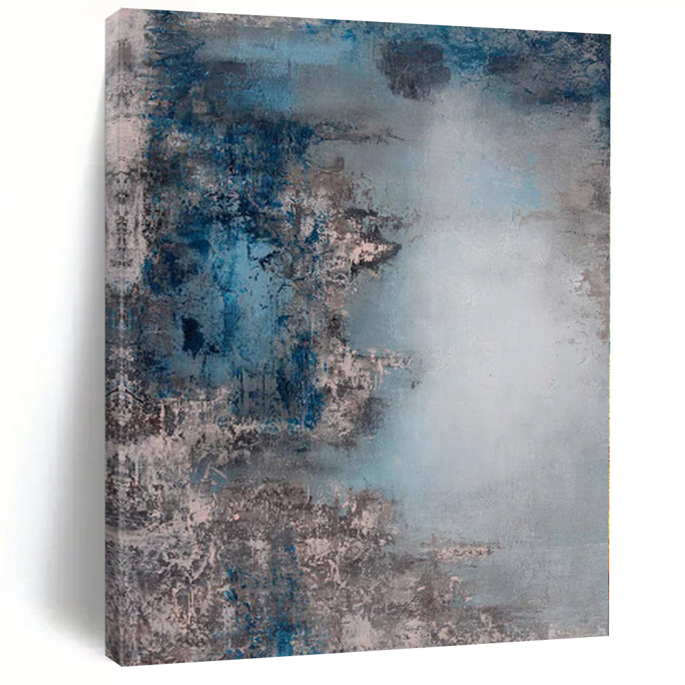 “Blue and Gray Abstract Mist” - Abstract Impressionist Painting On Canvas PS0021