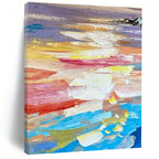 “Colorful Sunset Abstract” - Multicolor Abstract Landscape Painting On Canvas PS0724