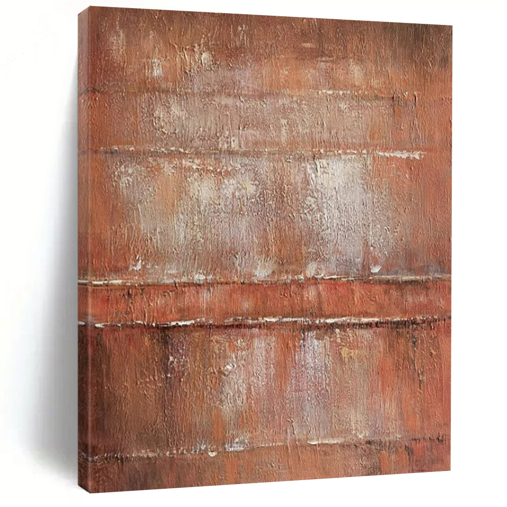 “Rusty Brown Textured” - Industrial Abstract Painting On Canvas PT2303