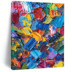 “Bold Color Palette Knife Extravaganza” - Tactile Abstract Painting On Canvas PS0229