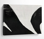 Black and White Abstract Swans Minimalist Animal Painting On Canvas DKS138