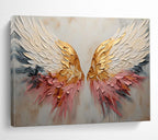 “Textured Angel Wings” - Impasto Mixed - Media Painting On Canvas DKS863
