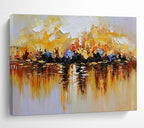“Vibrant Lake Reflection” - Colorful Impressionistic Painting On Canvas PT1559