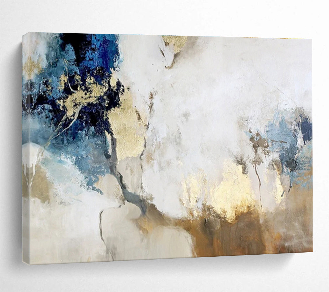 “Blue And Gold Revisited” - Abstract Painting On Canvas DKS509