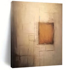 “Beige - Brown Minimalist Squares” - Beige, Brown Abstract Painting On Canvas PS0535