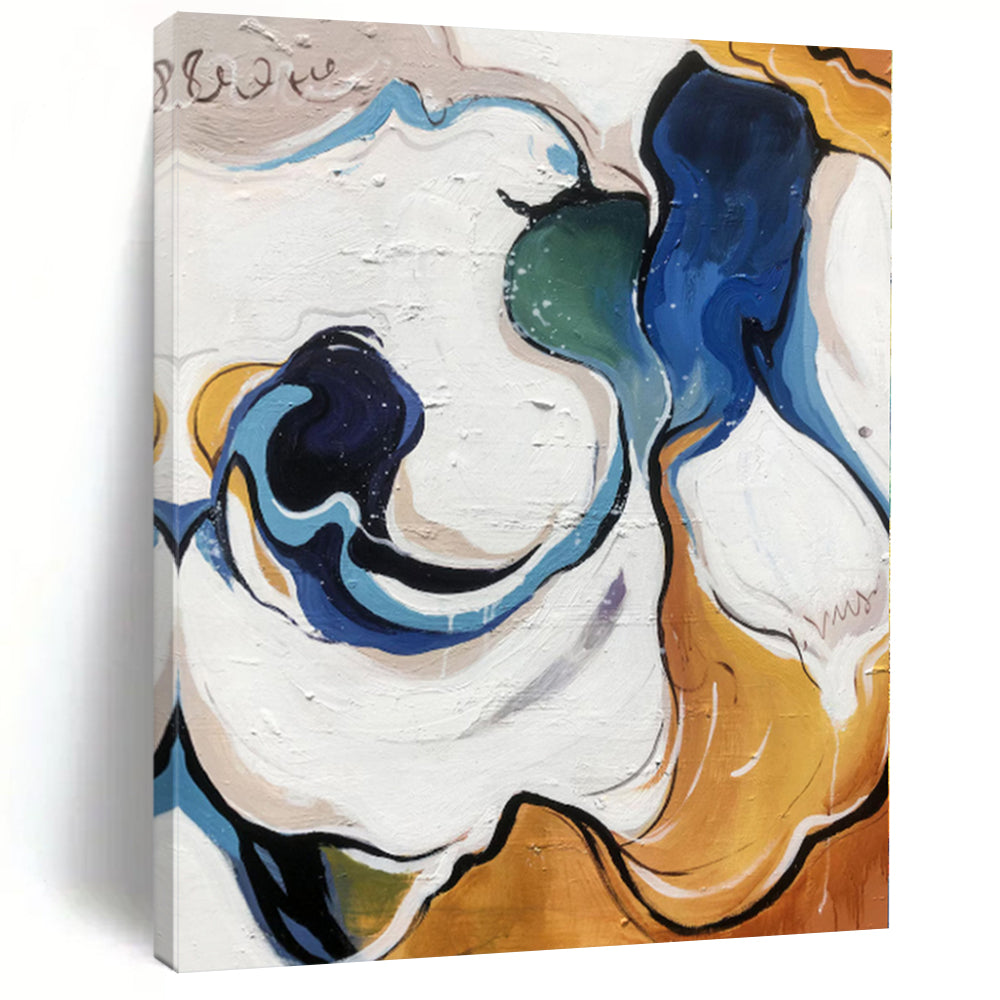 “Colorful Abstract Fluid Shapes” - Whimsical Abstract Painting On Canvas PS0290