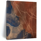 Blue - Brown - White Abstract Veins Painting On Canvas DS120