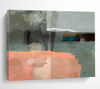 Grey and Orange Abstract Painting On Canvas DKS075