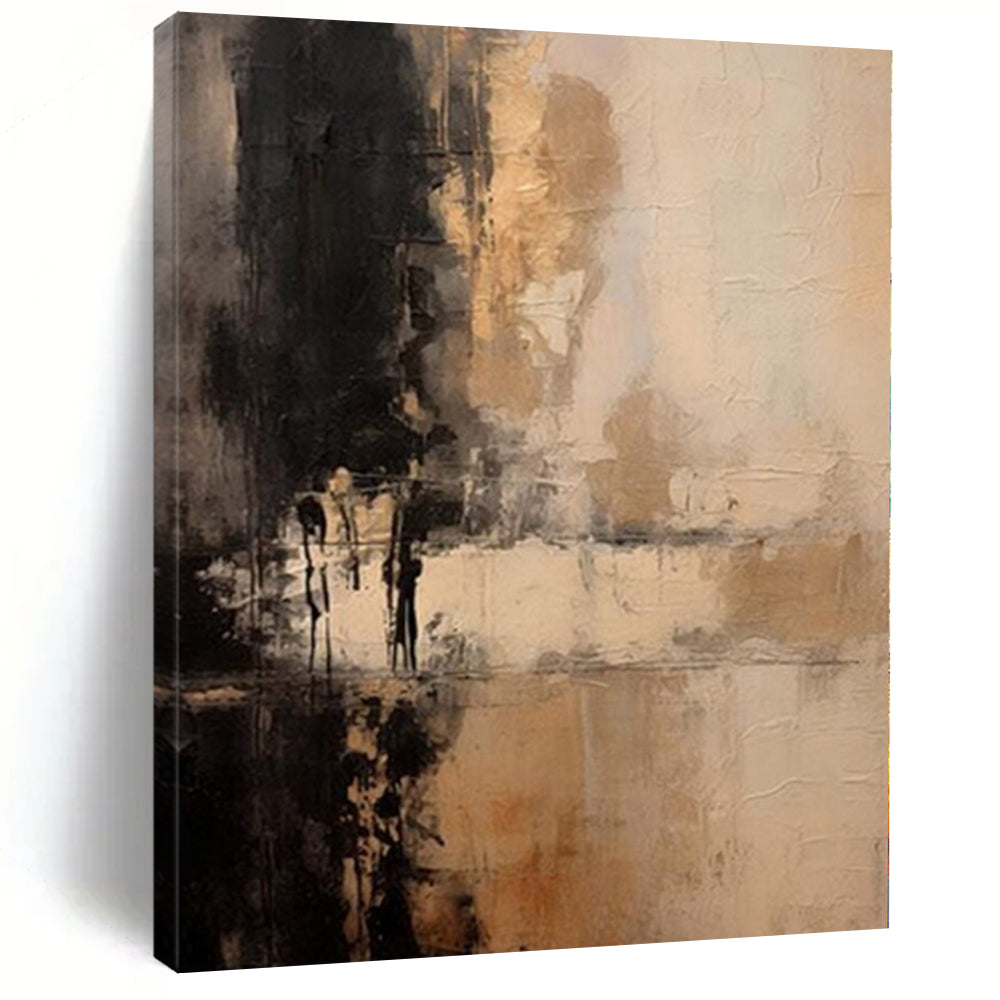 “Earthy - Toned Abstract with Subtle Silhouettes” - Impressionistic Abstract Painting On Canvas PS0252