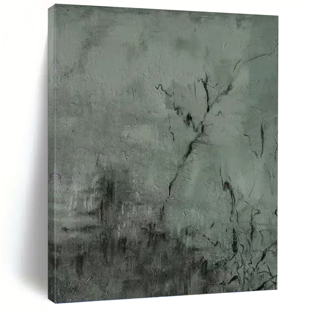 “Grey - Black Textured Abstract” - Textured Abstract Painting On Canvas PT1205