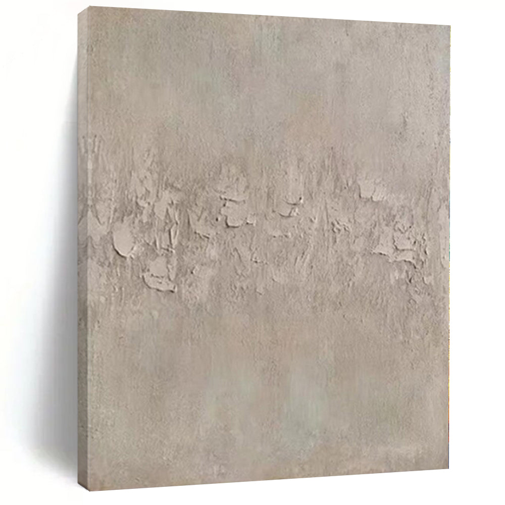 Beige with Textured Impressions "Subtle Terrain" Abstract Painting On Canvas PS1113