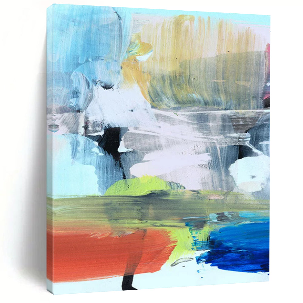 “Colorful Abstract Fusion” - Vibrant Hues in Playful Forms Painting On Canvas DS245