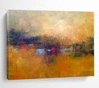 “Golden Hour Abstract” - Warm - toned Landscape Painting On Canvas DKS399