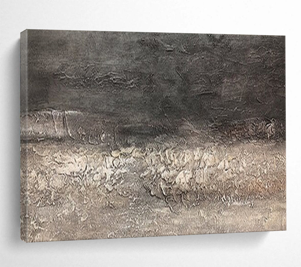 “Dark Gray - Light Gray Textures” - Monochromatic “Shadow Layers” Painting On Canvas PT1629
