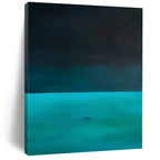 “Dark Sea & Solitary Boat” - Minimalist Seascape Painting On Canvas PS0194