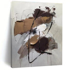 Earth Textures - Mainly Brown - Tan and Gray - White - Abstract Cubism PS0775