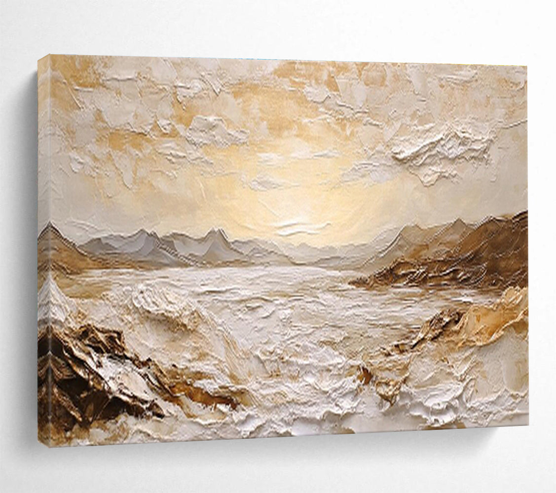 “Repeated Textured Landscape” - Impasto Seascape Painting On Canvas DKS460