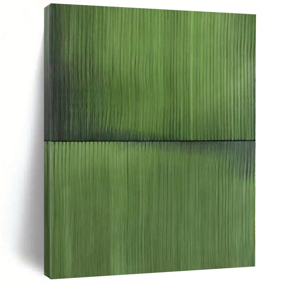 “Solid Green Serenity” - Minimalist Textured Painting On Canvas PS0197