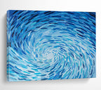 “Blue Swirl Abyss” - Blue Abstract, Impasto Oil Painting On Canvas DKS789