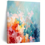 Colorful Patchwork, "Summer Mosaic" – Palette Knife Abstract Painting On Canvas PS1031