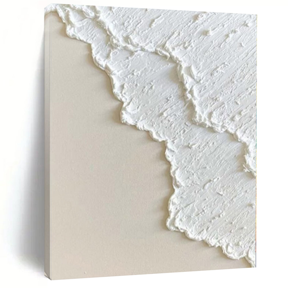 “White Textured Minimalist” - Serene Abstract Painting On Canvas PS0170