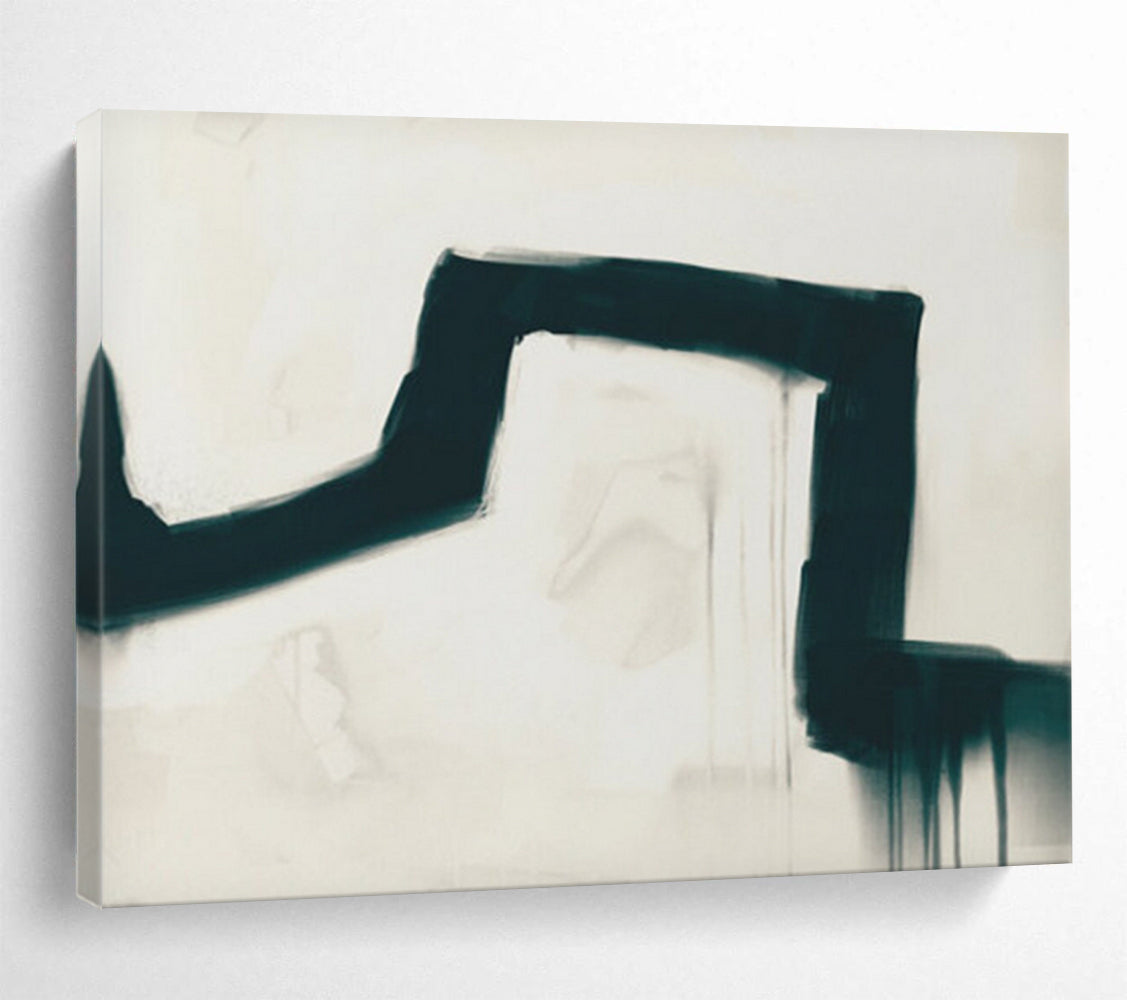 “Black and White Dripping Abstract” - Gestural Abstract Painting On Canvas PT115