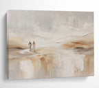 “Neutral Tones Couple in Landscape” - Impressionistic Figure Painting On Canvas PT080