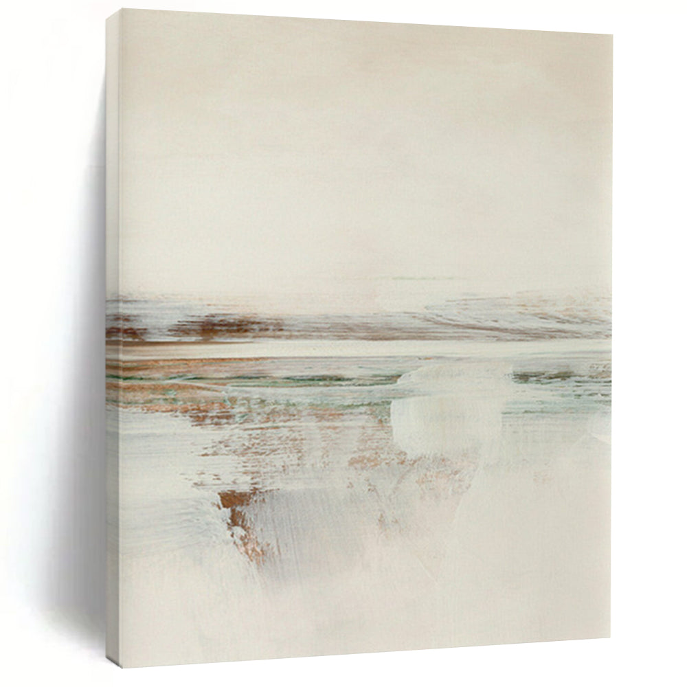 “Soft Tones Abstract Horizon” - Beige, Gray & Subtle Color Hints Painting On Canvas DS225