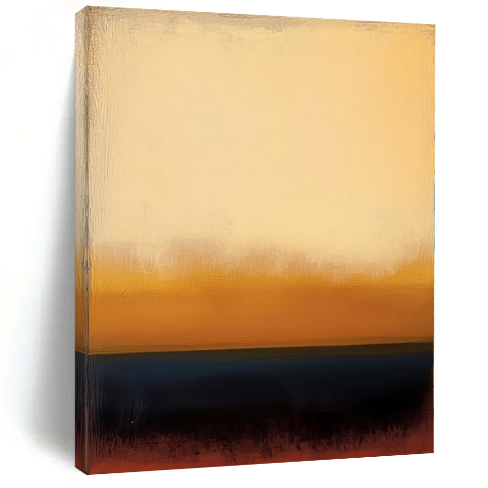 Beige, Orange, Blue with Horizontal Gradients "Desert Dusk" Abstract Painting On Canvas PS1190