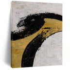 “Bold Black and Gold Abstract” - Modern Abstract Painting On Canvas PS0039