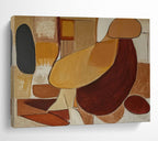 Earth - Toned Abstract Shapes Painting On Canvas DKS088