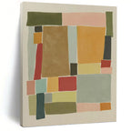 “Colorful Geometric Shapes: Playful Abstract” - Cheerful Modern Art On Canvas PT0964