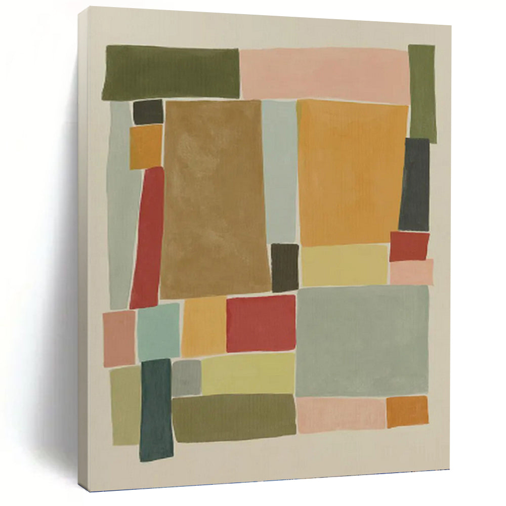 “Colorful Geometric Shapes: Playful Abstract” - Cheerful Modern Art On Canvas PT0964