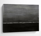“Dark Gray Minimalist Horizon” - Subtle Tones Painting On Canvas PT1517