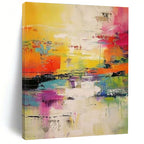“Rainbow Abstract Energy” - Multicolor Abstract Expressionist Painting On Canvas PS0692
