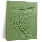 “Monochromatic Green Textured Abstract” - Minimalist Textured Painting On Canvas PT2281