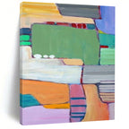“Vibrant Geometric Abstraction - Bold Colors & Shapes” Painting On Canvas DS262