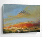 “Vibrant Mountain Sunset in Oranges, Reds & Yellows” - Expressionistic Landscape Painting On Canvas PT042