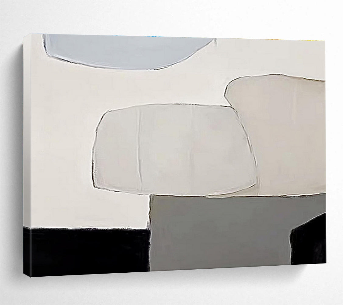 “Soft - Toned Minimalist Abstract Shapes” - Minimalist Abstract Painting, Great for Nursery & Guest Room DKS597