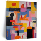 Colorful Geometric, "Urban Geometry" – Abstract Geometric Painting On Canvas PS0880
