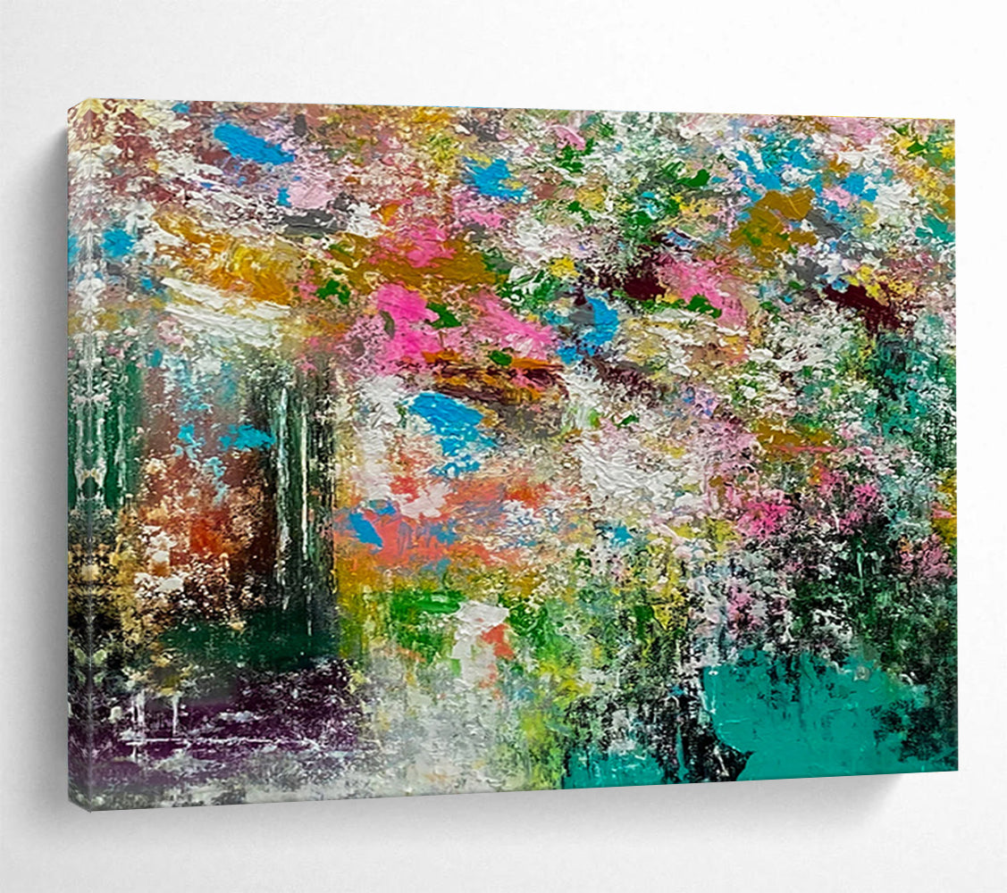 “Vibrant Color - Explosion Abstract” - Textured Oil Painting on Canvas DKS919